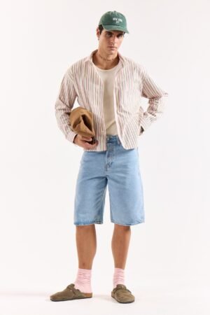 Multicolor Striped Poplin Oversized Shirt