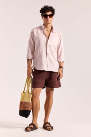 Powder Pink 60s Lea Linen Shirt ( Pre-Order )