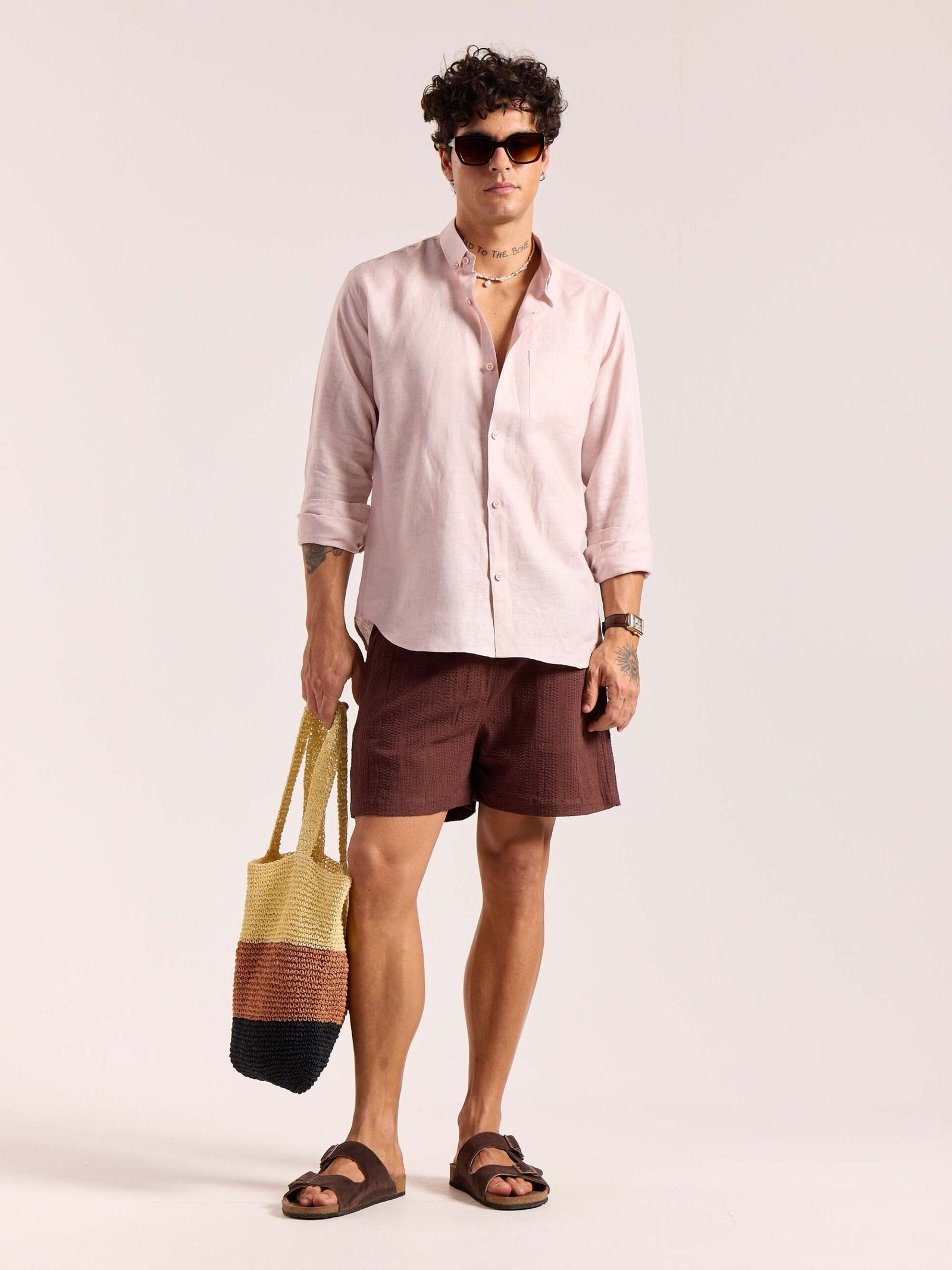 Powder Pink 60s Lea Linen Shirt ( Pre-Order )