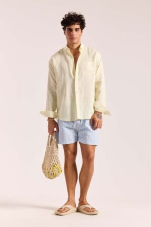Light Yellow 60s Lea Linen Shirt ( Pre-Order )