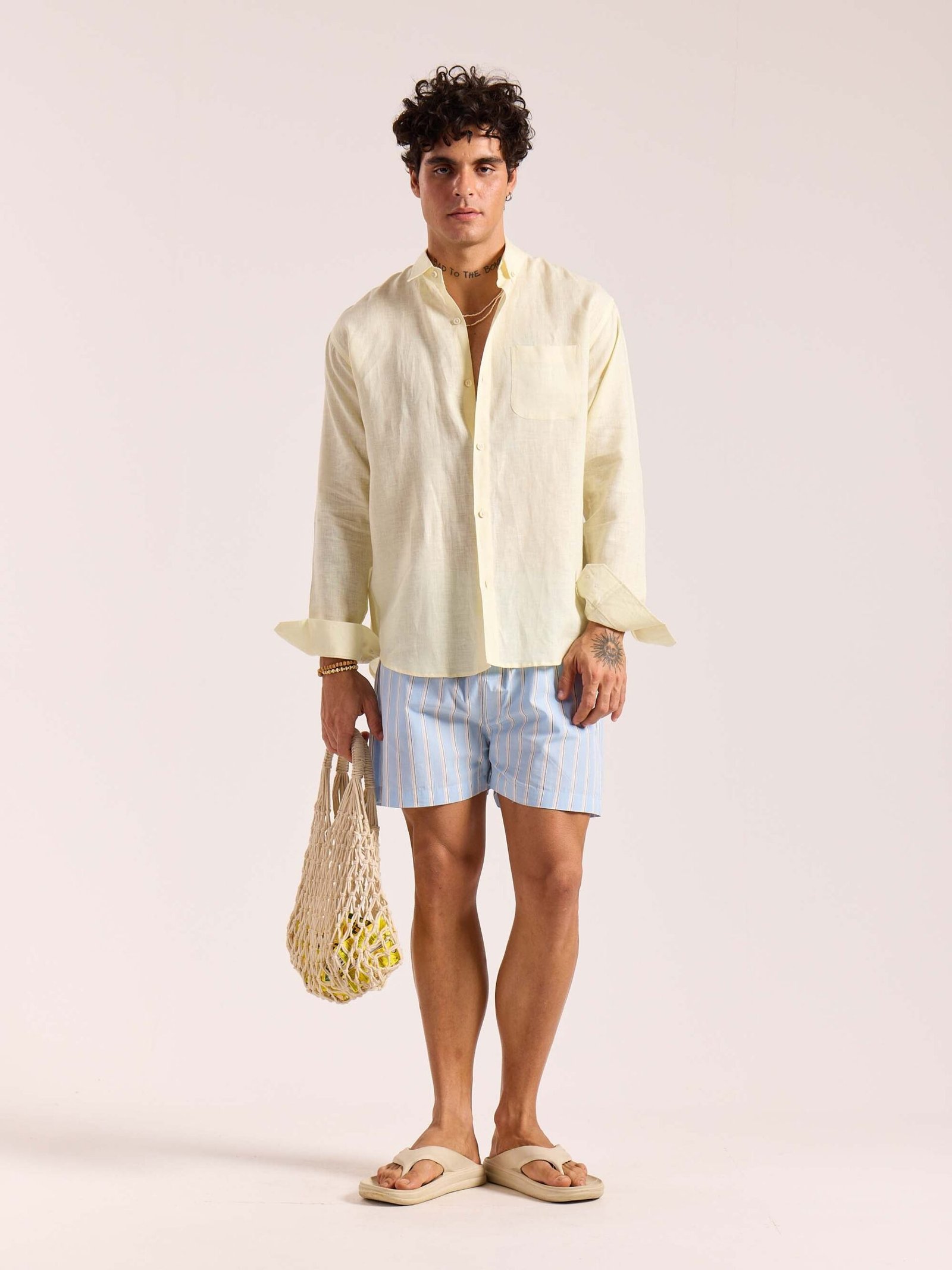 Light Yellow 60s Lea Linen Shirt ( Pre-Order )