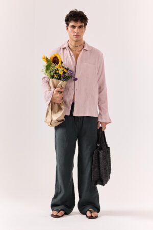 Pale Pink Gauze Holiday Shirt