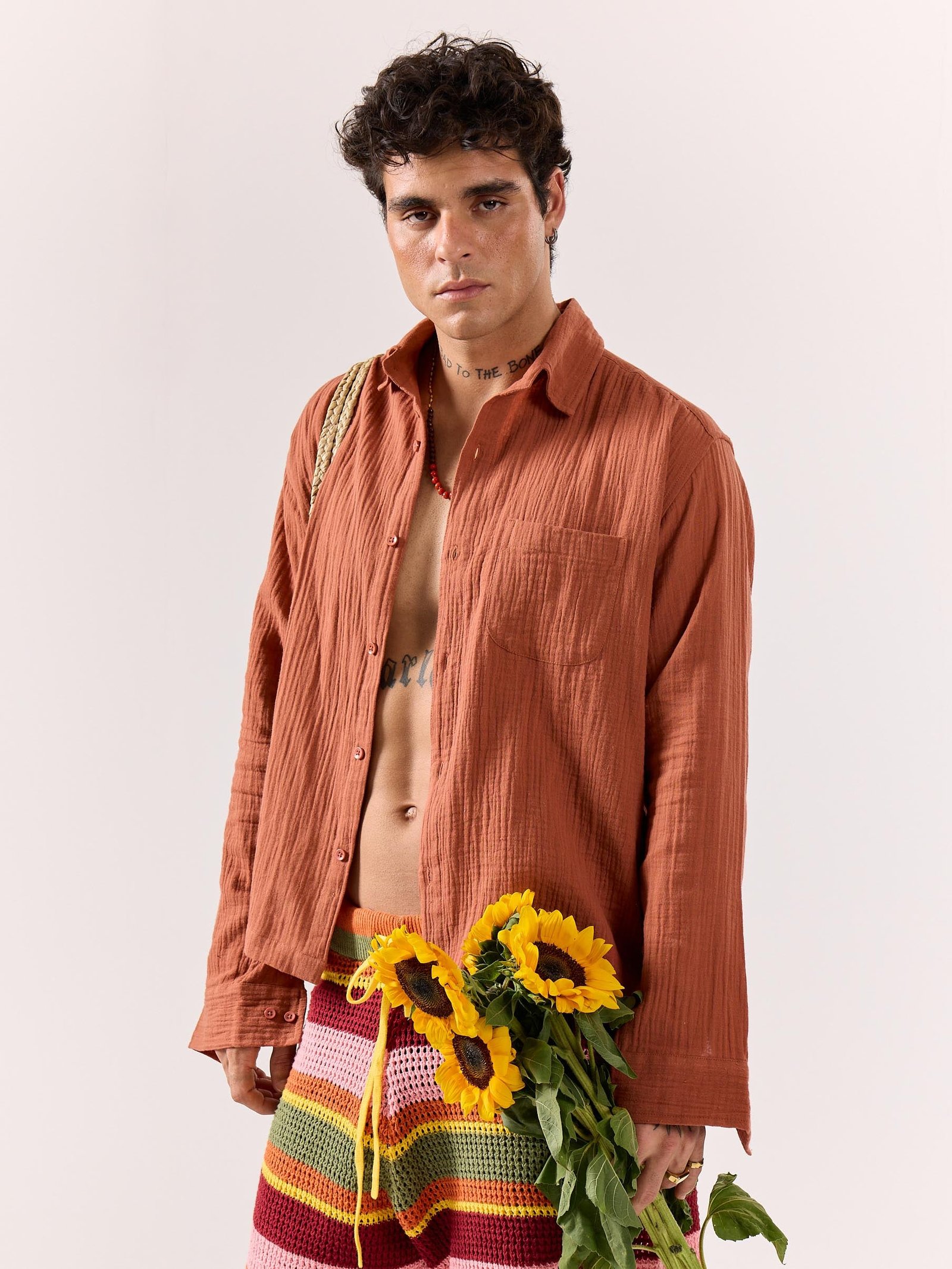 Rust Gauze Holiday Shirt (Pre-Order) - Image 2