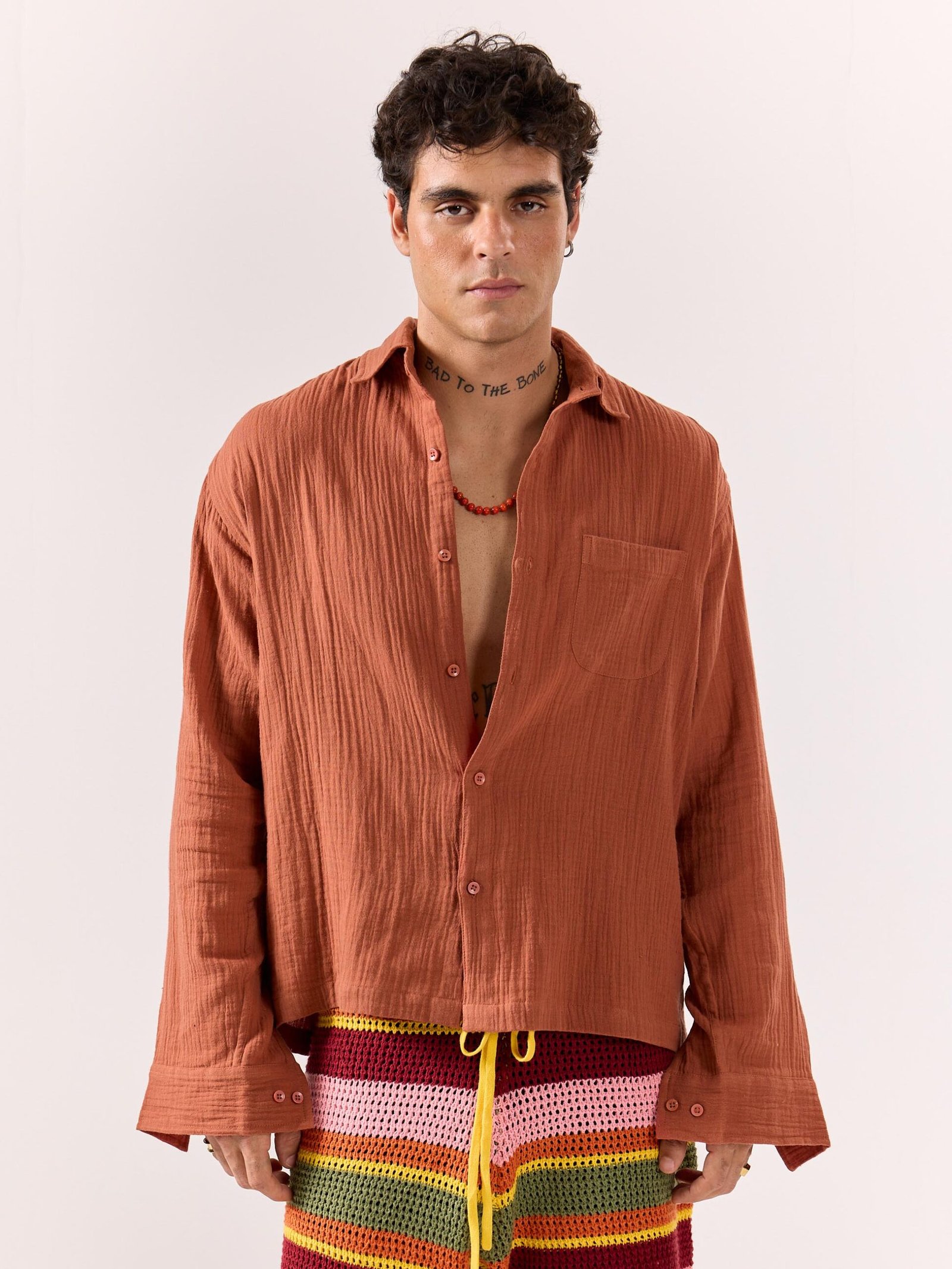 Rust Gauze Holiday Shirt (Pre-Order) - Image 5