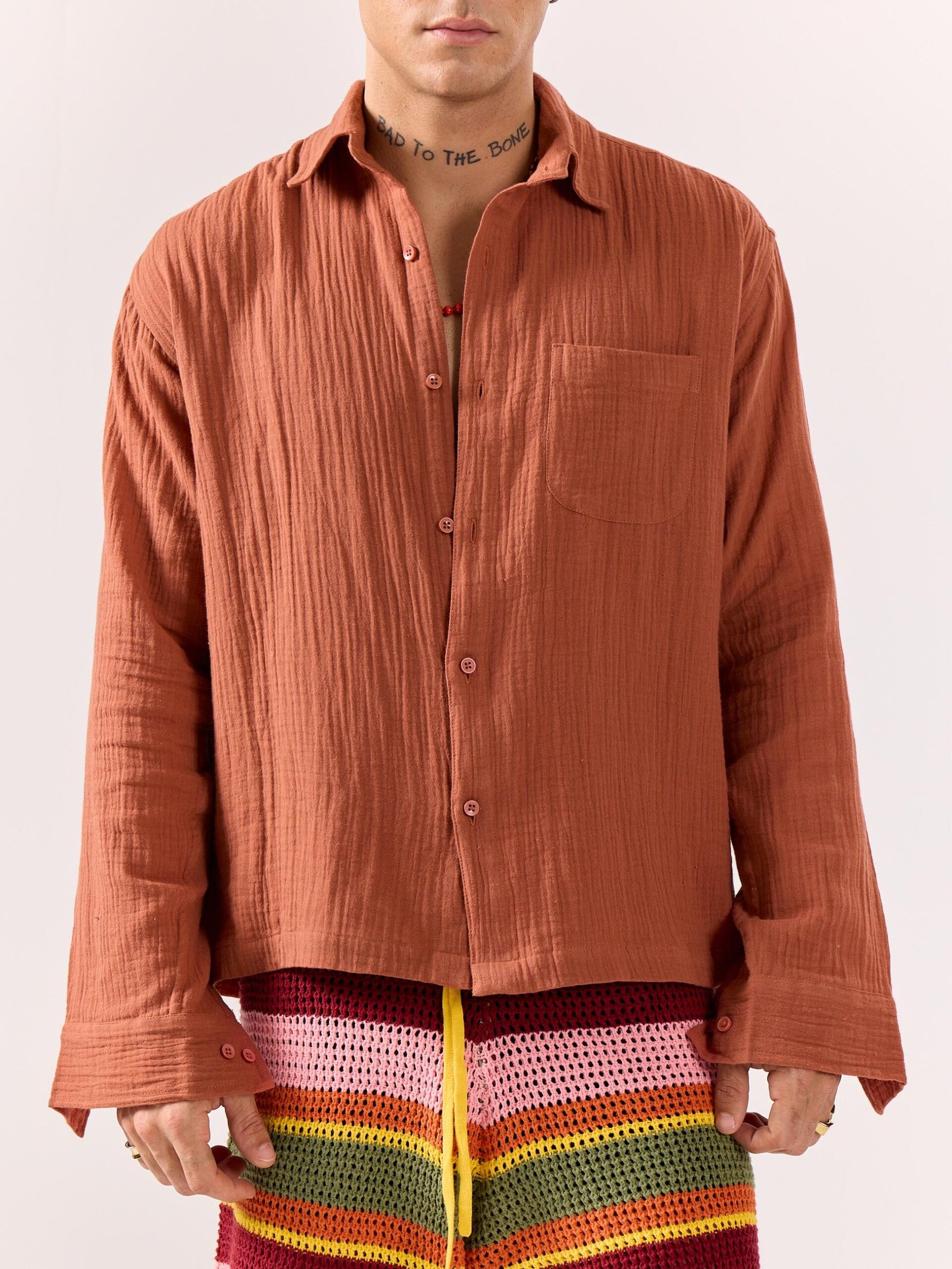 Rust Gauze Holiday Shirt (Pre-Order) - Image 3
