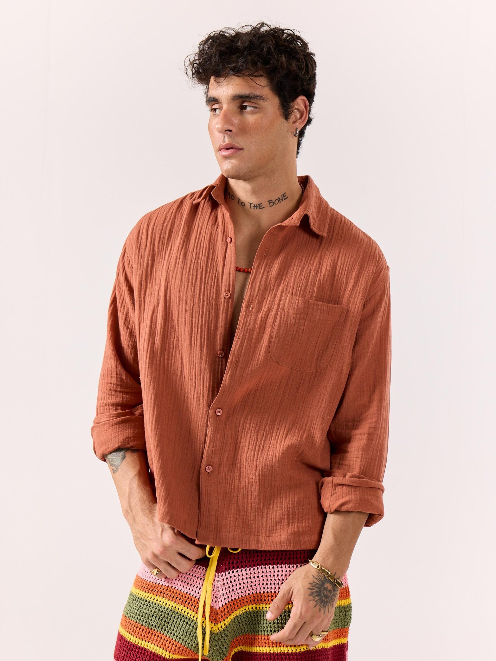 Rust Gauze Holiday Shirt (Pre-Order) - Image 6