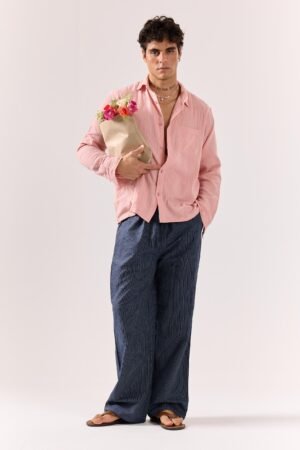 Salmon Pink Gauze Holiday Shirt