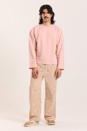 Dusty Pink Loose Fit Cropped T-Shirt